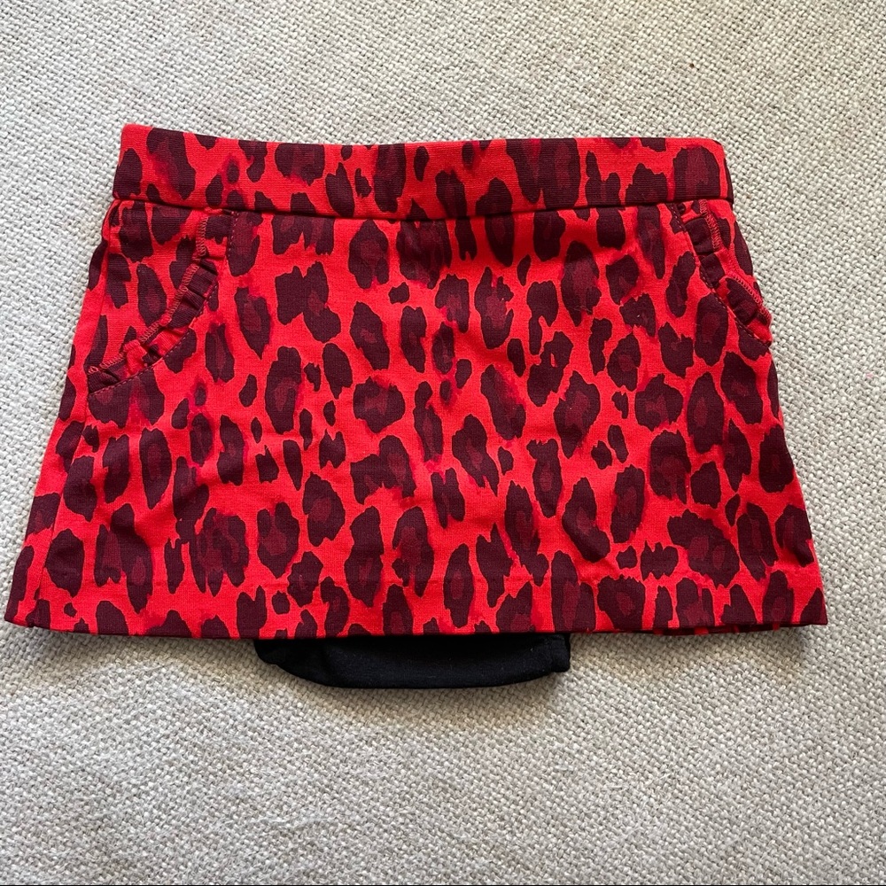 {Kate Spade} Little Girl Red Cheetah Print Skort